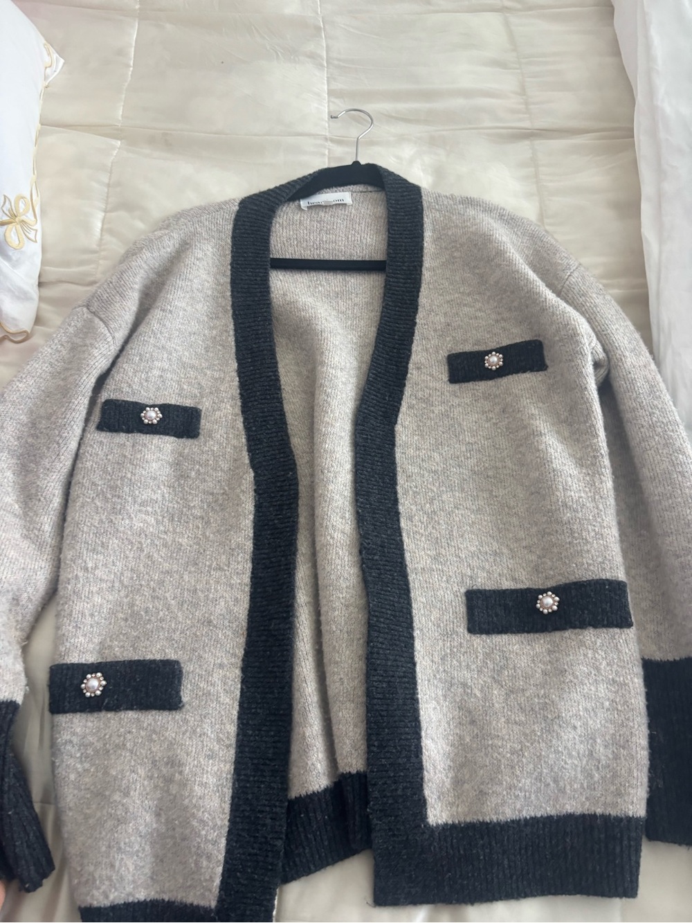 Heartloom Gray and Black Knit Cardigan